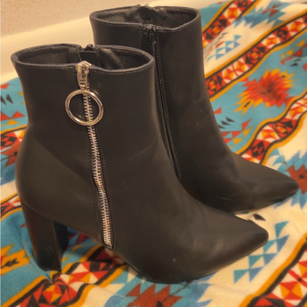Black High Heel Ankle Boots